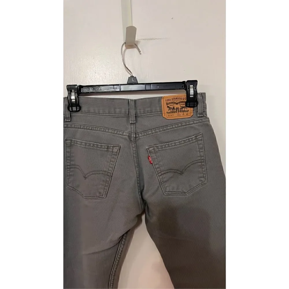 Levi's 513 Jeans Youth Mid Rise Slim Straight Denim Gray Light Wash Size 12R (28